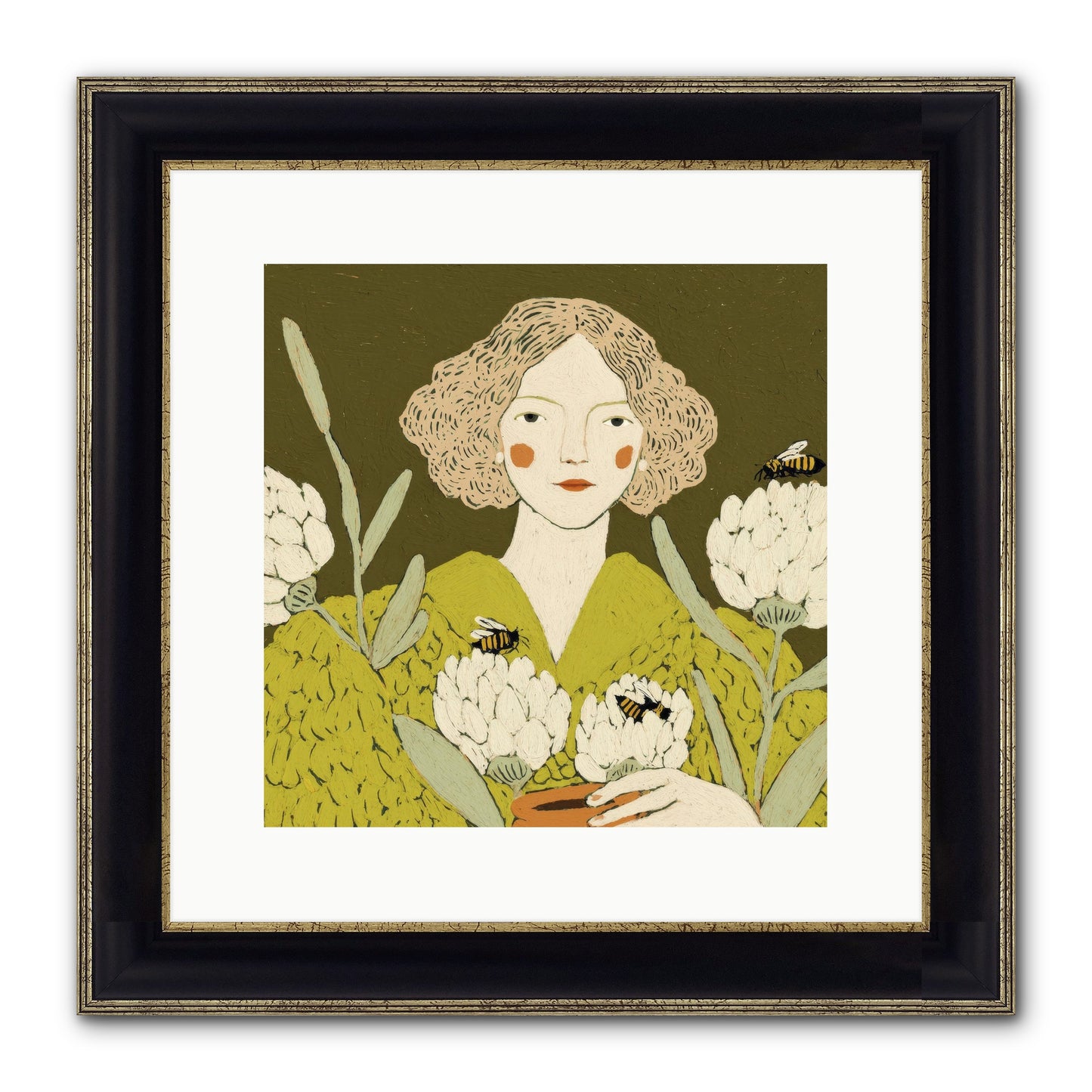 The Message Framed Print - Black & Gold 12x12