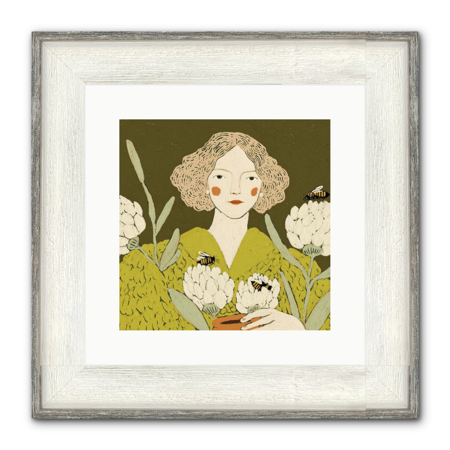 The Message Framed Print - Driftwood White 12x12