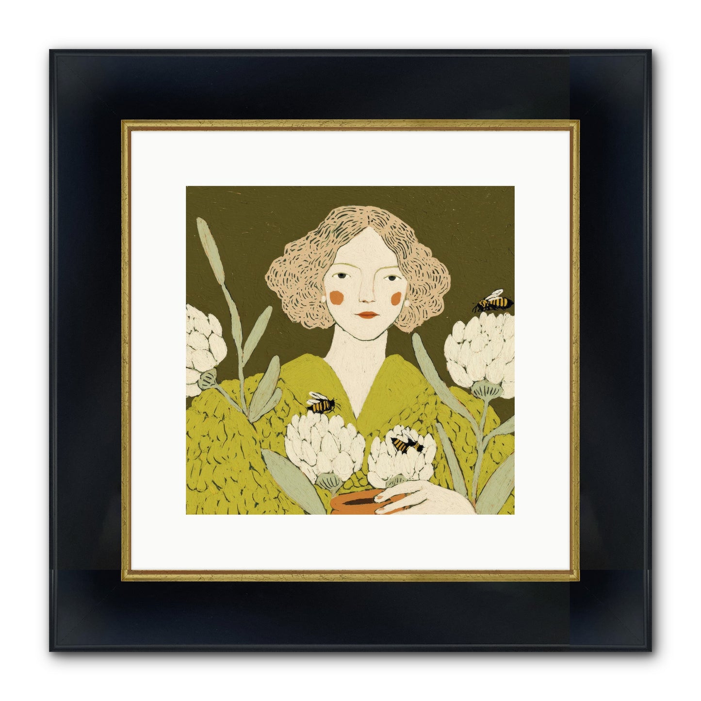 The Message Framed Print - Wide Black w/Gold 12x12