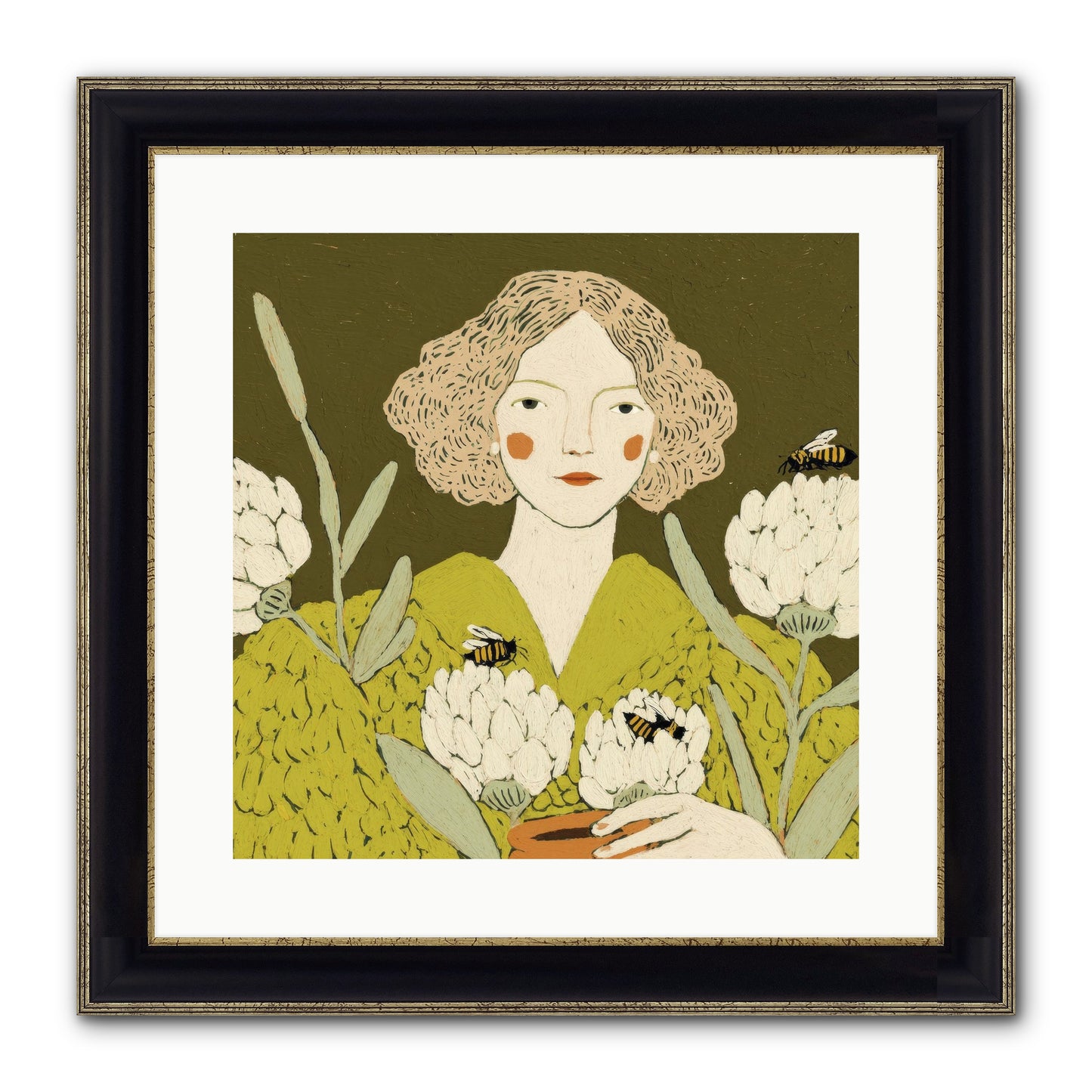 The Message Framed Print - Black & Gold 16x16