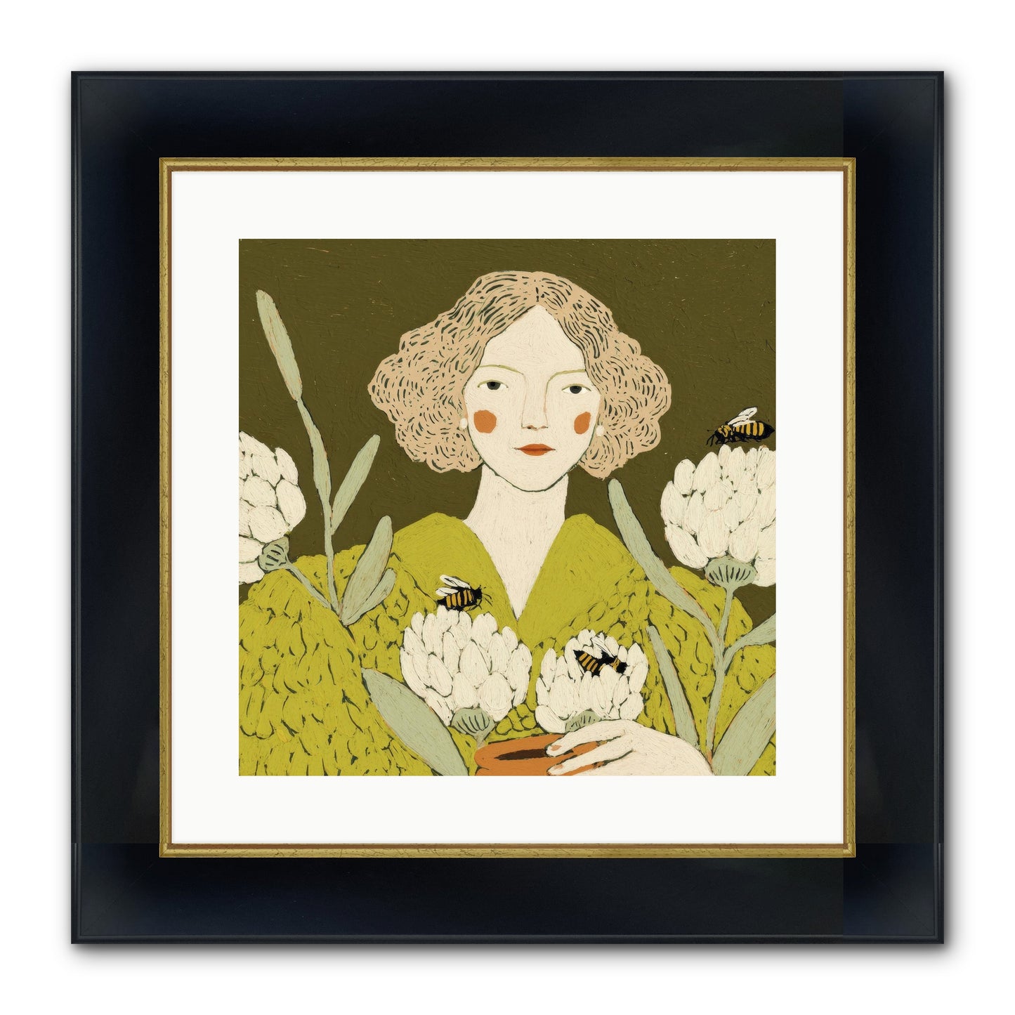 The Message Framed Print - Wide Black w/Gold 16x16