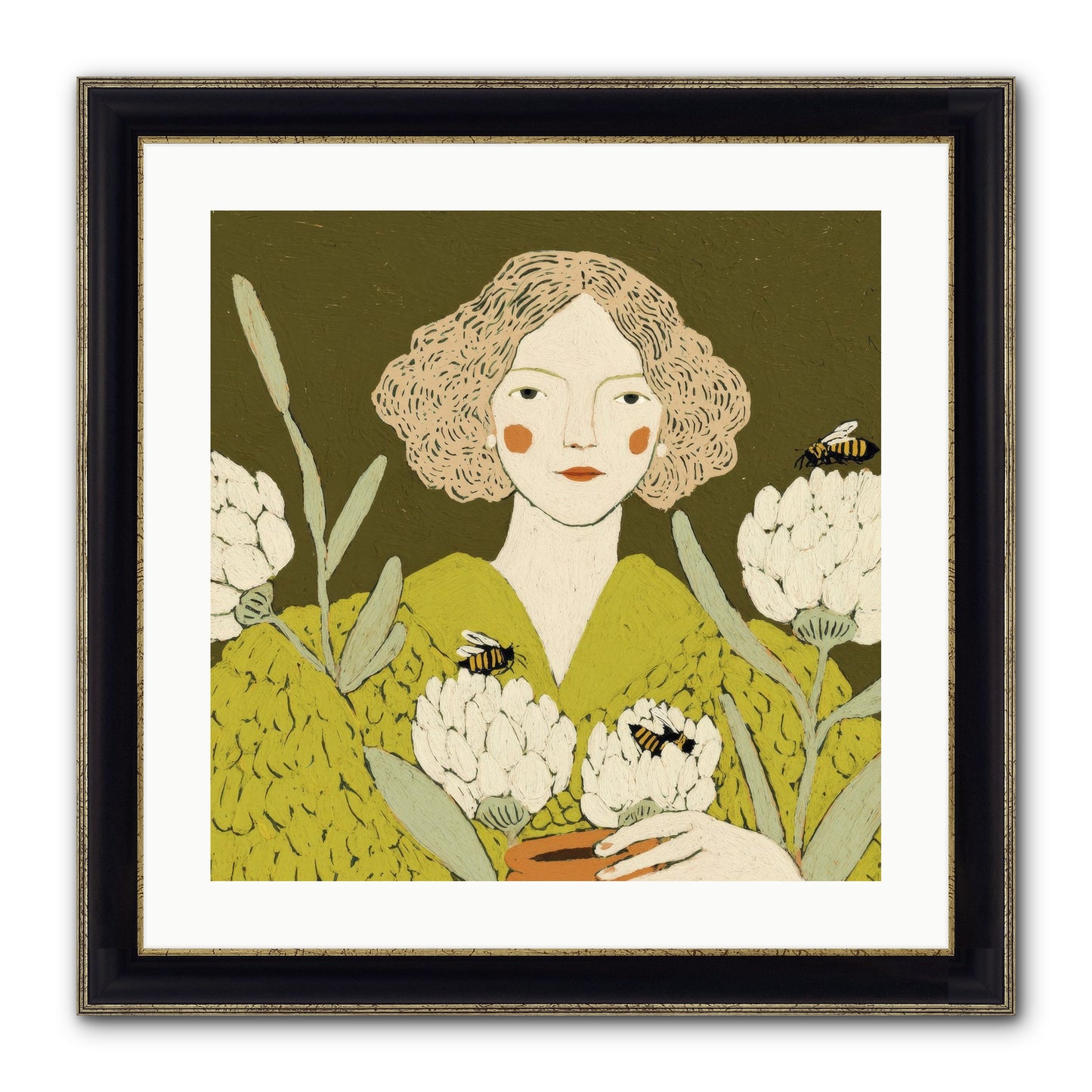 The Message Framed Print - Black & Gold 20x20