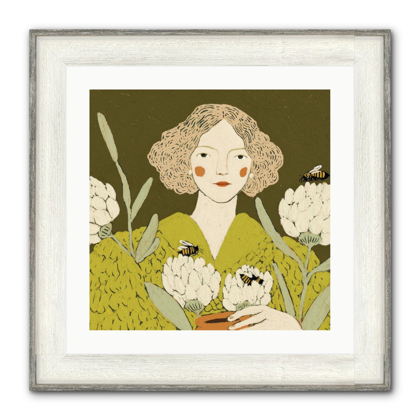 The Message Framed Print - Driftwood White 20x20