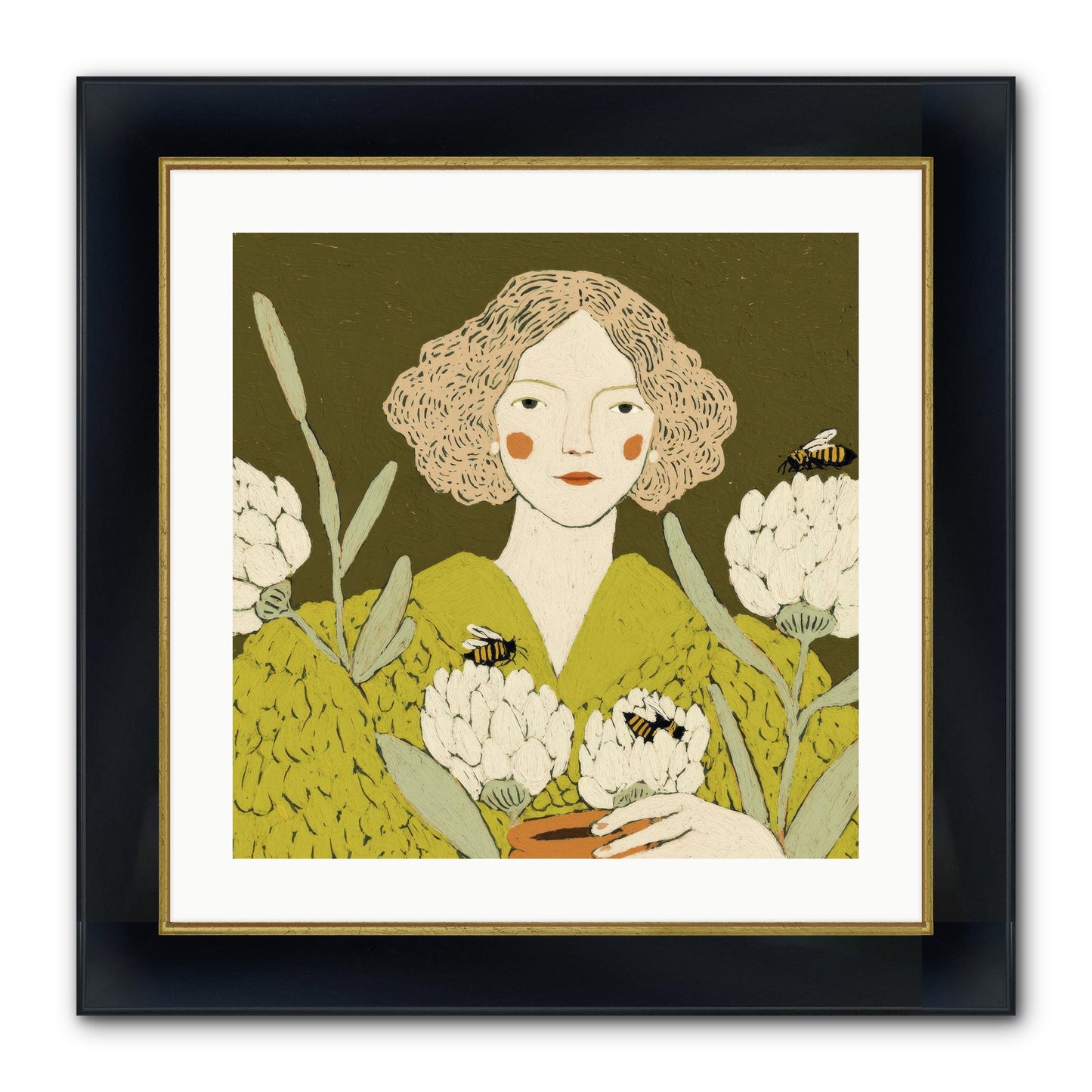 The Message Framed Print - Wide Black w/Gold 20x20