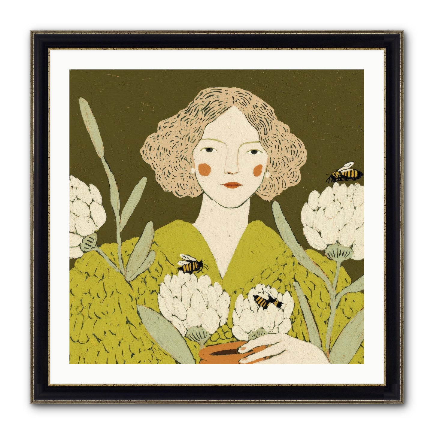 The Message Framed Print - Black & Gold 30x30