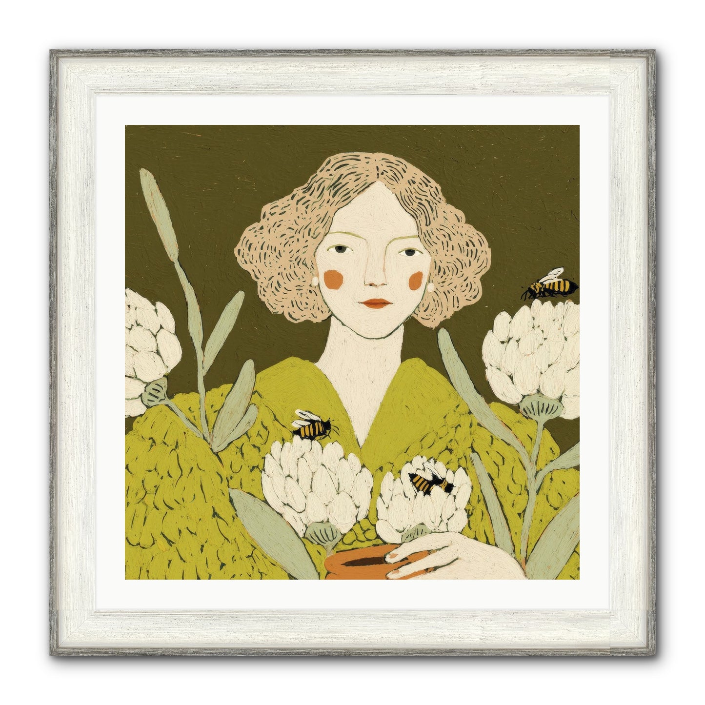 The Message Framed Print - Driftwood White 30x30