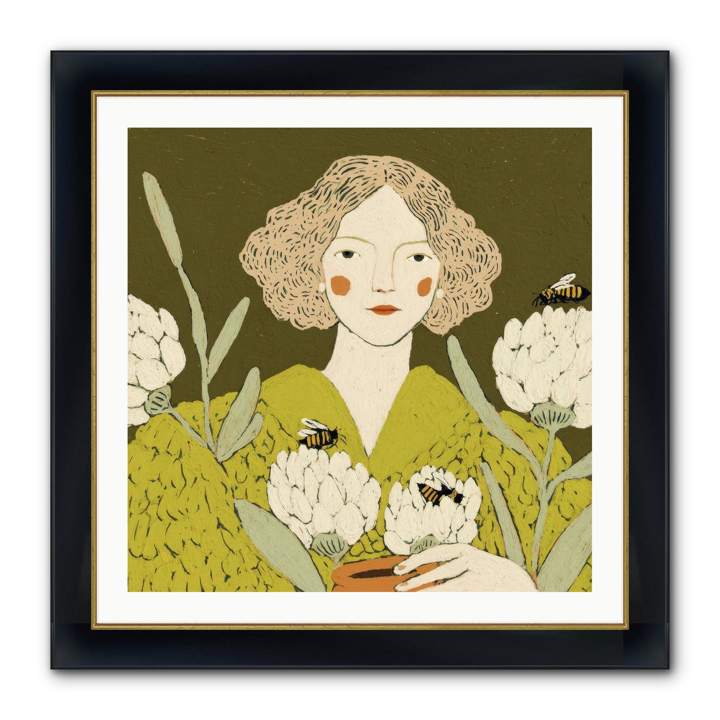 The Message Framed Print - Wide Black w/Gold 30x30
