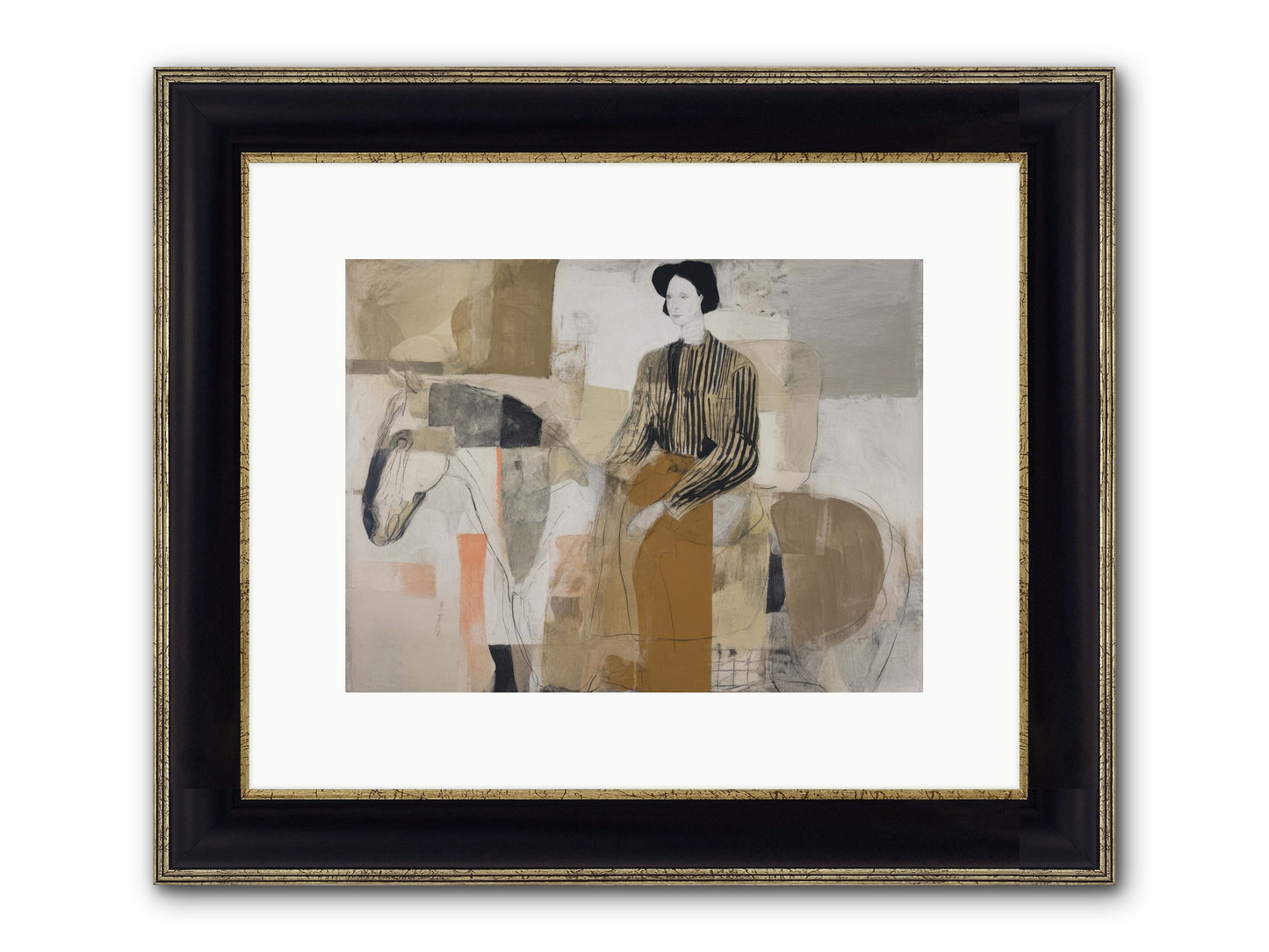 The Moment Stretched Infinite Framed Print - Black & Gold 12x9