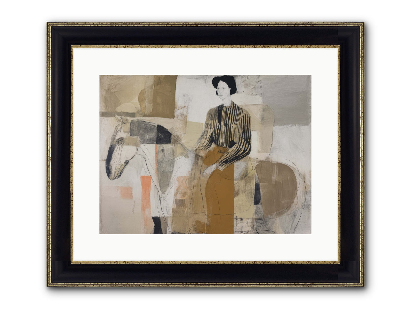 The Moment Stretched Infinite Framed Print - Black & Gold 16x12