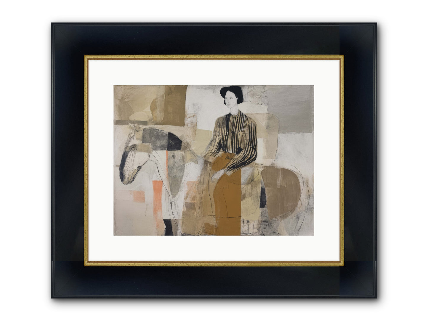 The Moment Stretched Infinite Framed Print - Wide Black w/Gold 16x12
