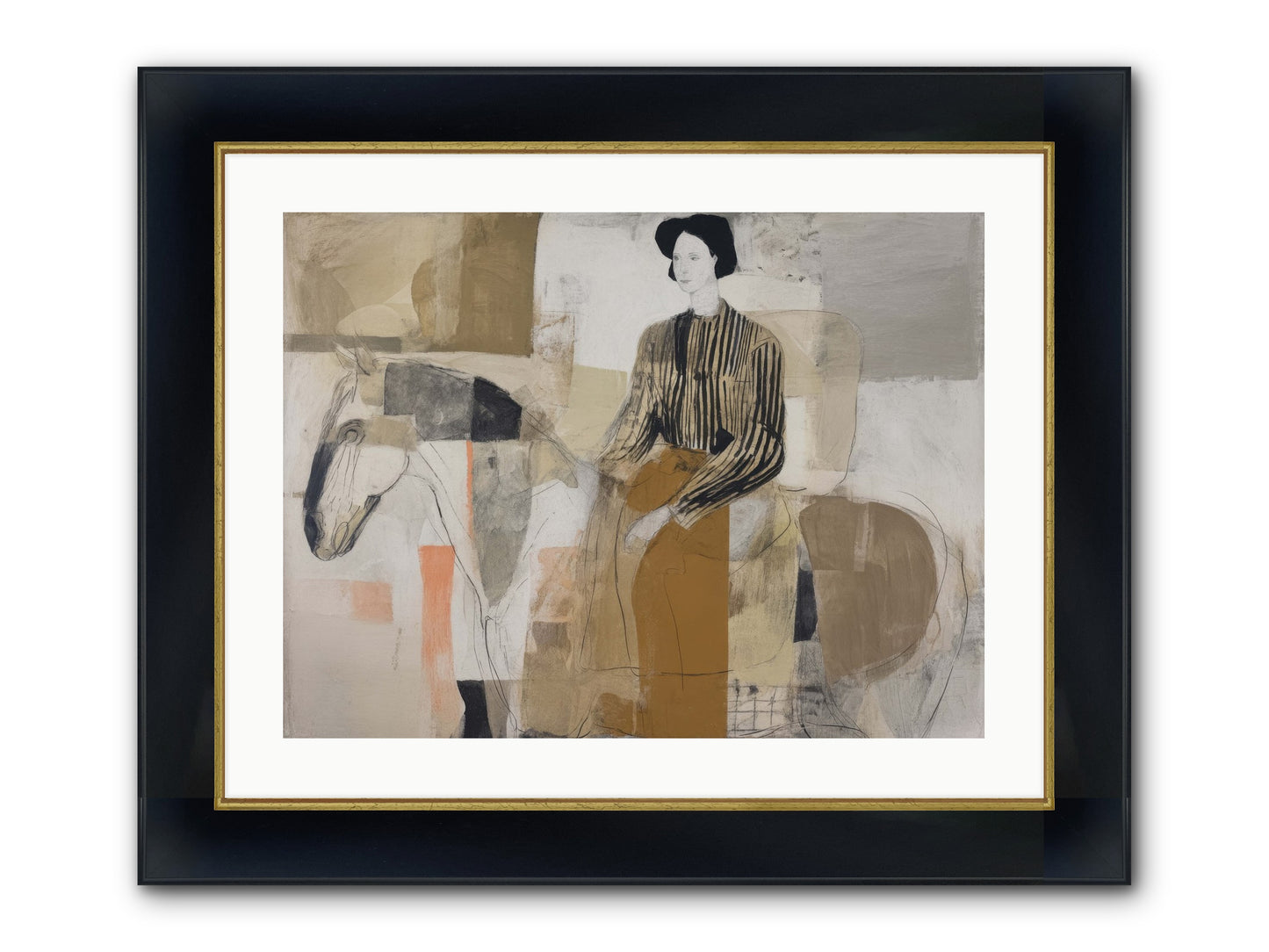The Moment Stretched Infinite Framed Print - Wide Black w/Gold 24x18