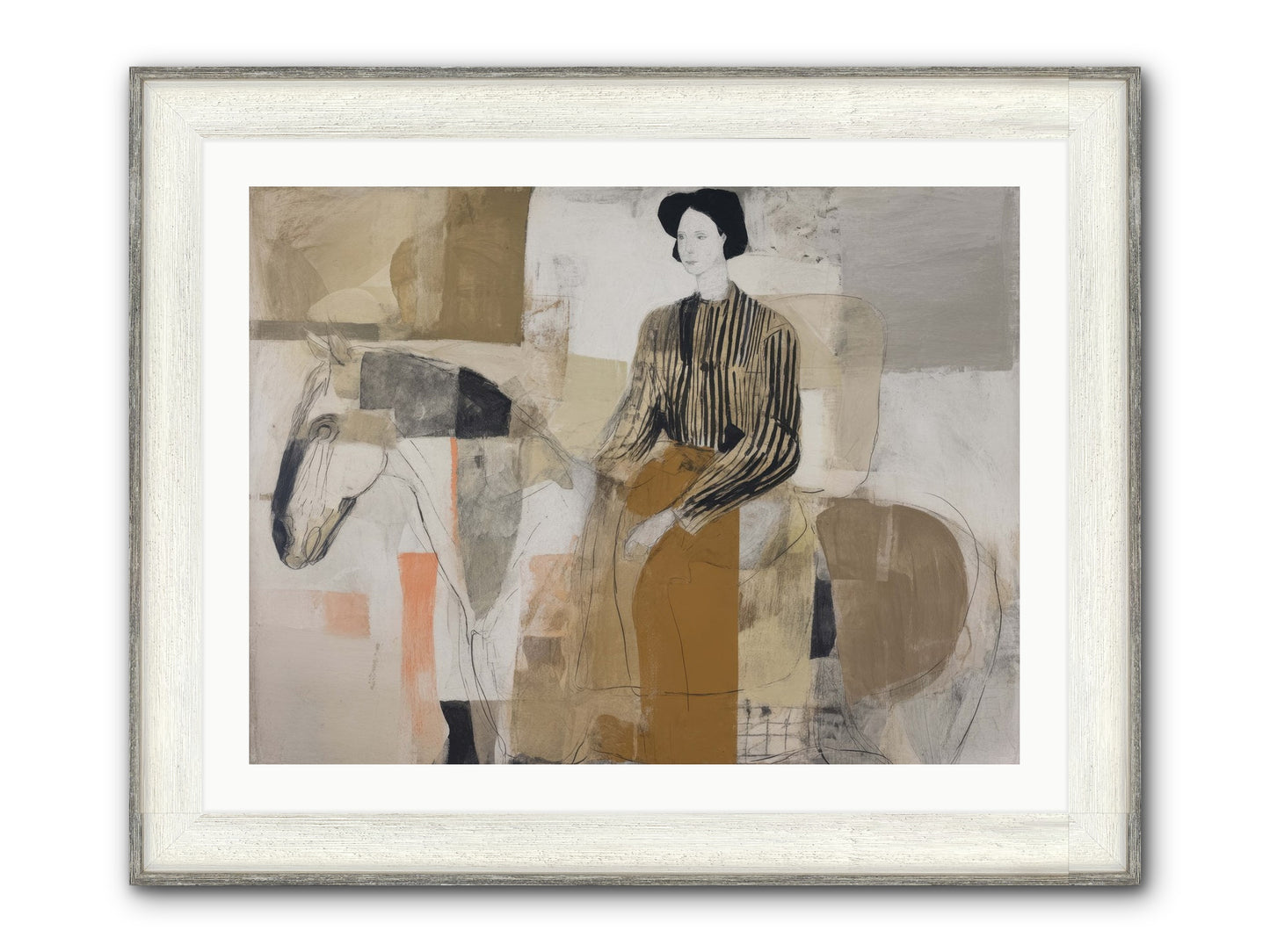 The Moment Stretched Infinite Framed Print - Driftwood White 32x24