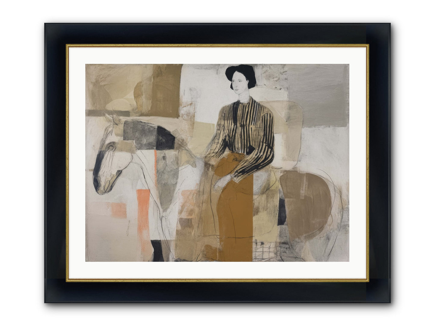 The Moment Stretched Infinite Framed Print - Wide Black w/Gold 32x24