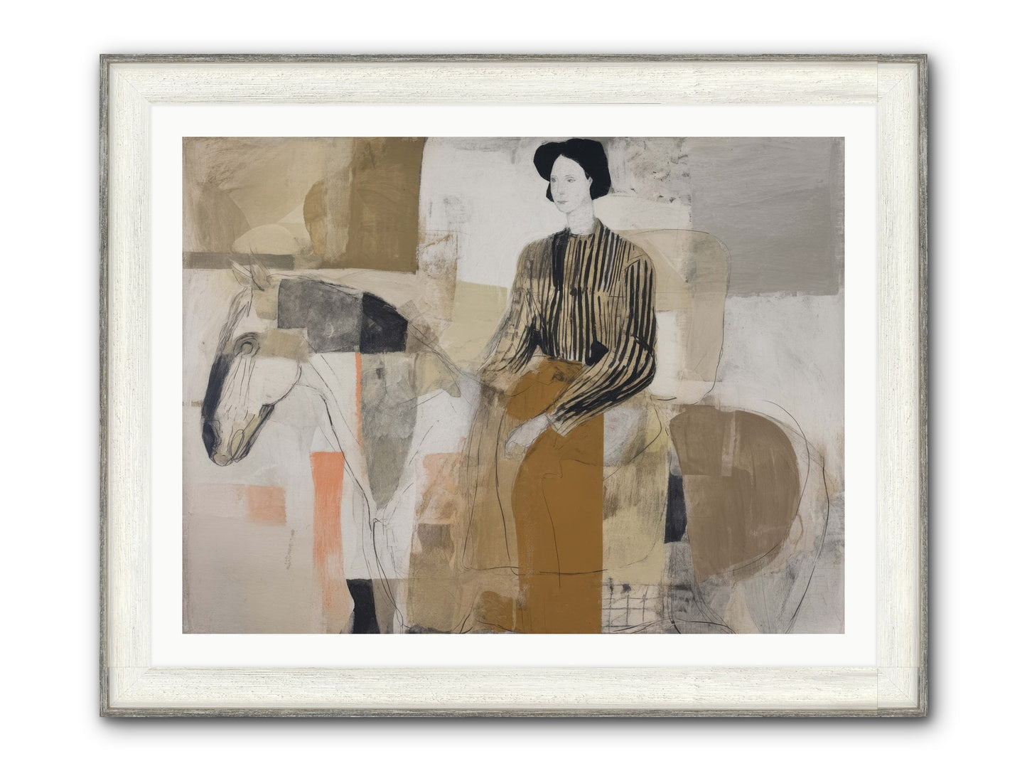 The Moment Stretched Infinite Framed Print - Driftwood White 40x30