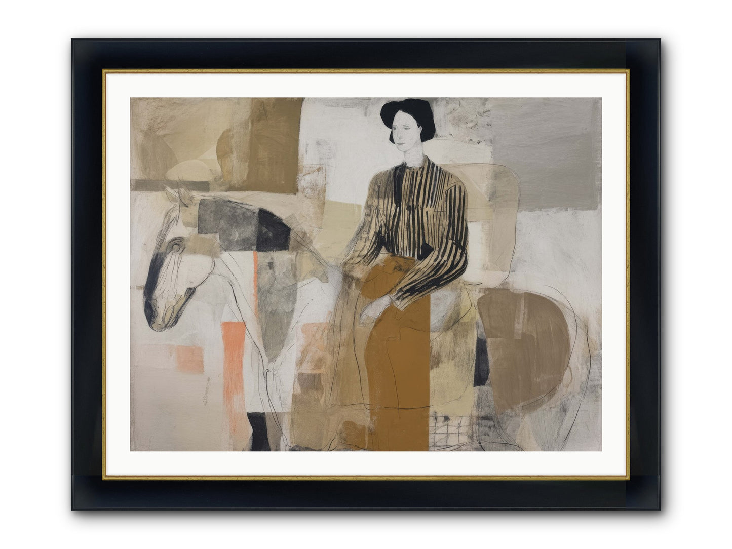 The Moment Stretched Infinite Framed Print - Wide Black w/Gold 40x30