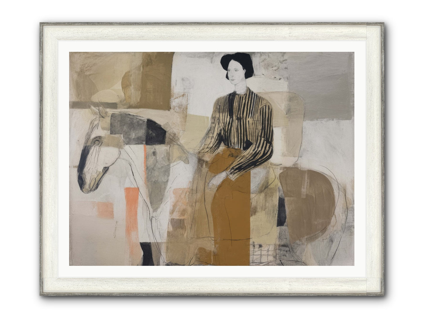 The Moment Stretched Infinite Framed Print - Driftwood White 48x36