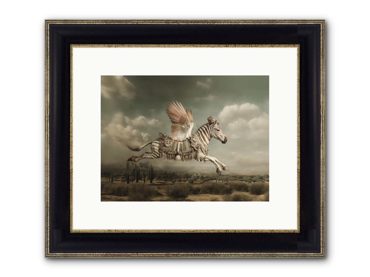The Moonkeeper’s House No.1 Framed Print - Black & Gold 12x9