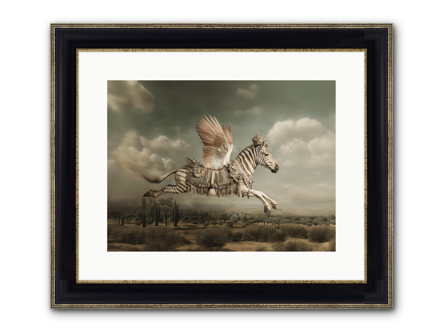 The Moonkeeper’s House No.1 Framed Print - Black & Gold 16x12