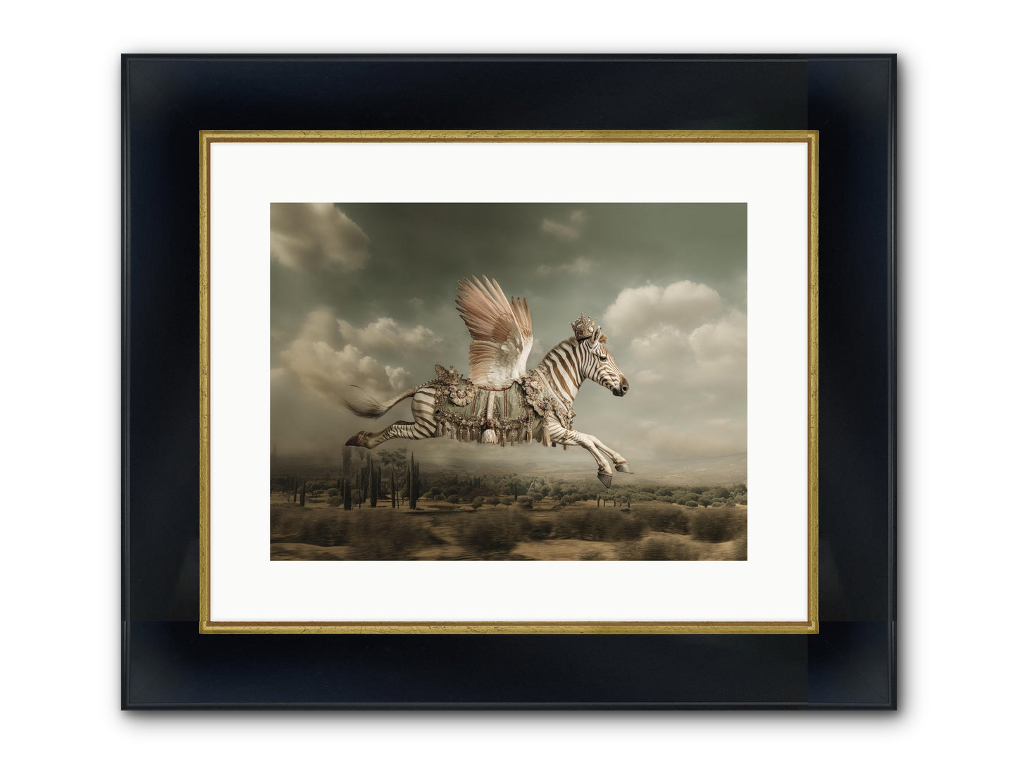 The Moonkeeper’s House No.1 Framed Print - Wide Black w/Gold 16x12