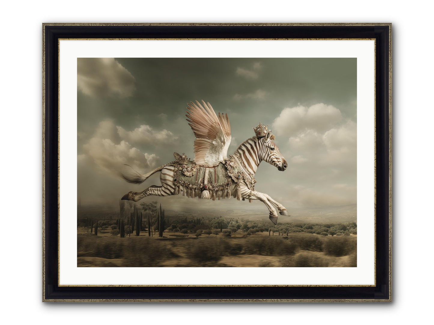 The Moonkeeper’s House No.1 Framed Print - Black & Gold 32x24