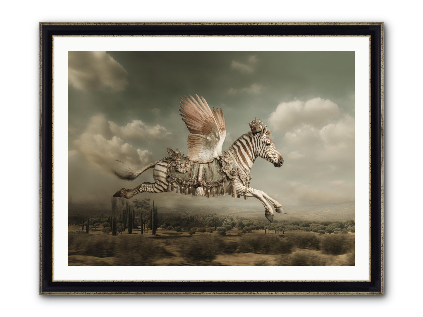 The Moonkeeper’s House No.1 Framed Print - Black & Gold 40x30