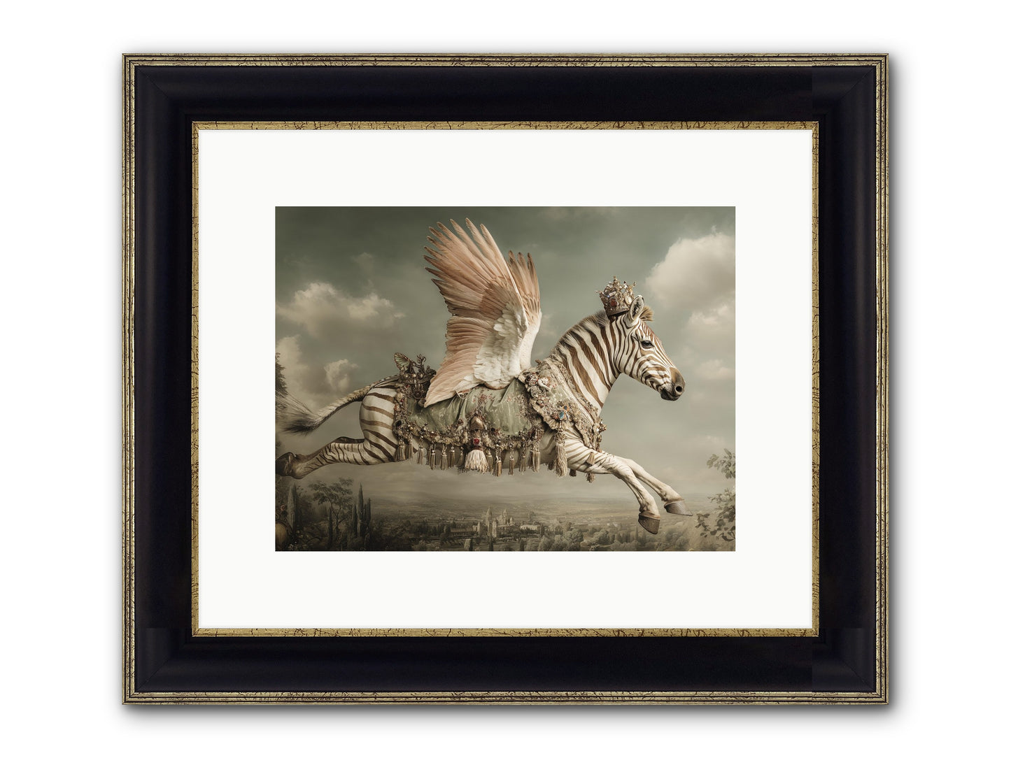 The Moonkeeper’s House No.2 Framed Print - Black & Gold 12x9