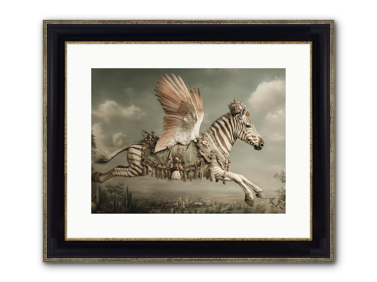 The Moonkeeper’s House No.2 Framed Print - Black & Gold 16x12