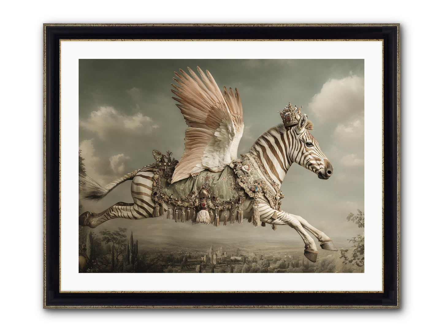 The Moonkeeper’s House No.2 Framed Print - Black & Gold 32x24