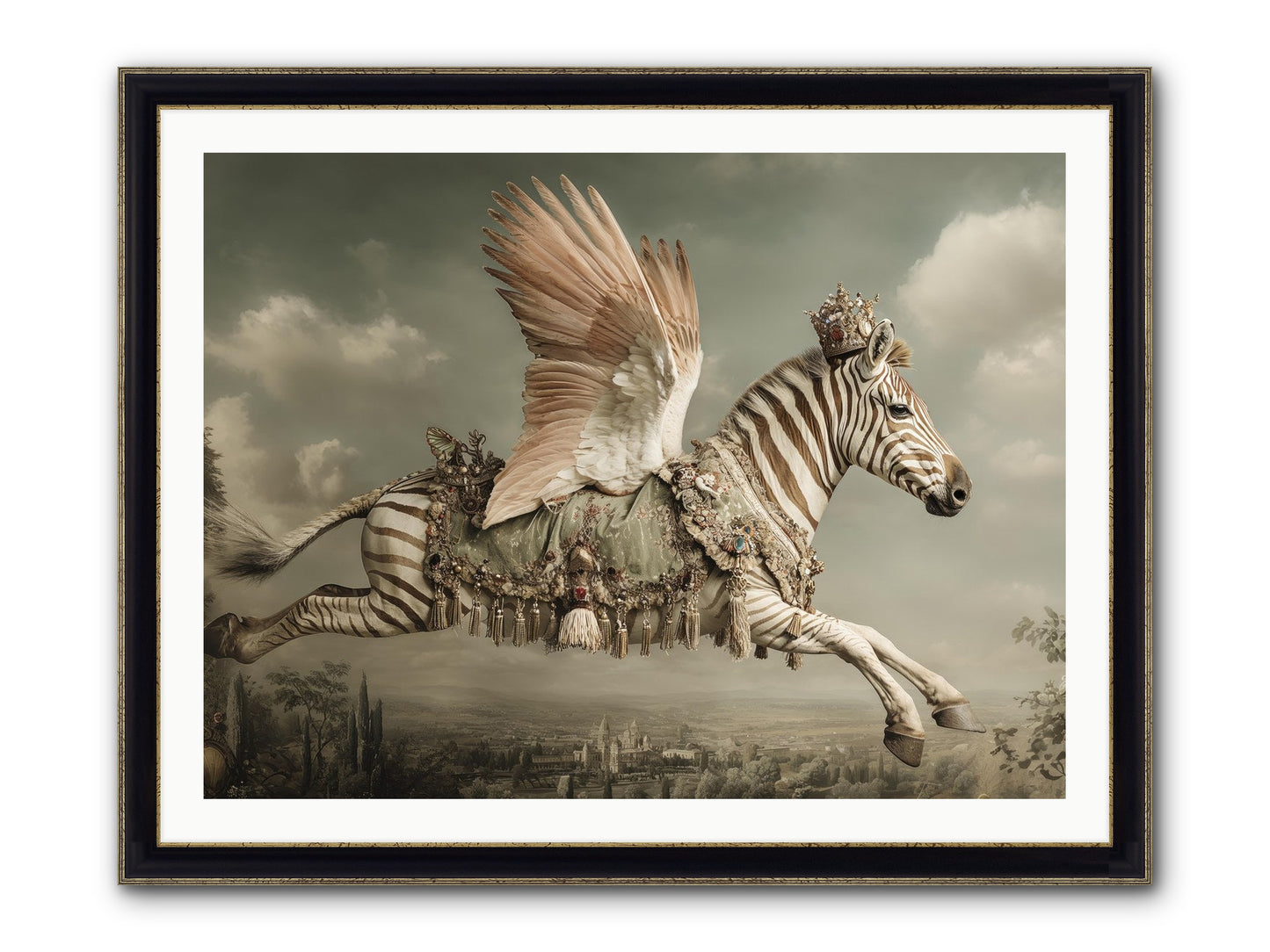 The Moonkeeper’s House No.2 Framed Print - Black & Gold 40x30