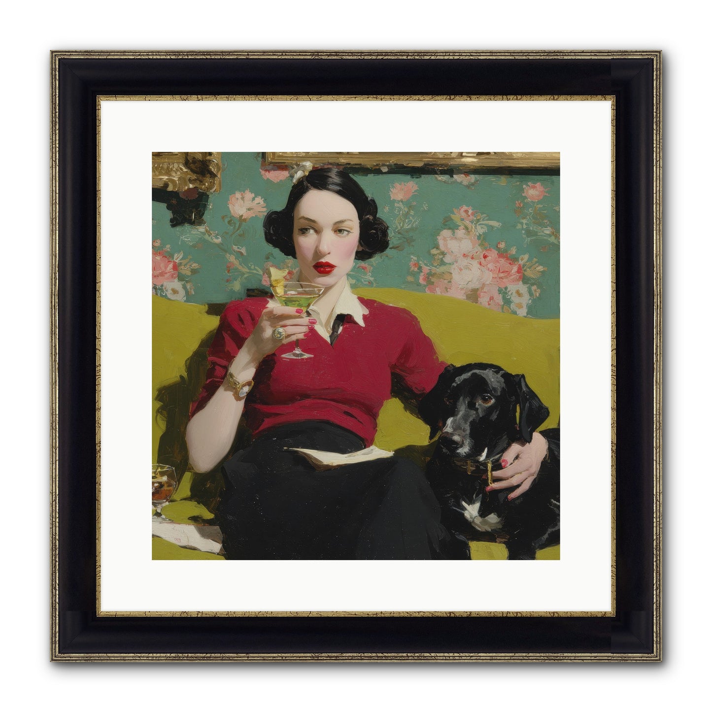 The Moth Club Manifesto Framed Print - Black & Gold 16x16