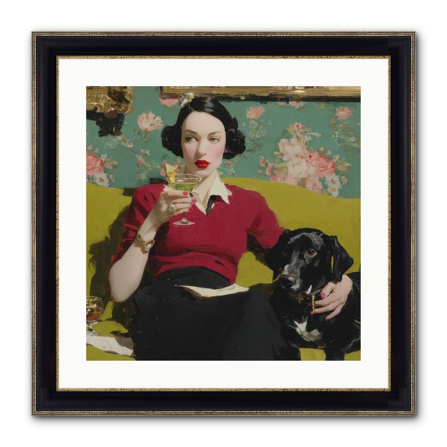 The Moth Club Manifesto Framed Print - Black & Gold 20x20