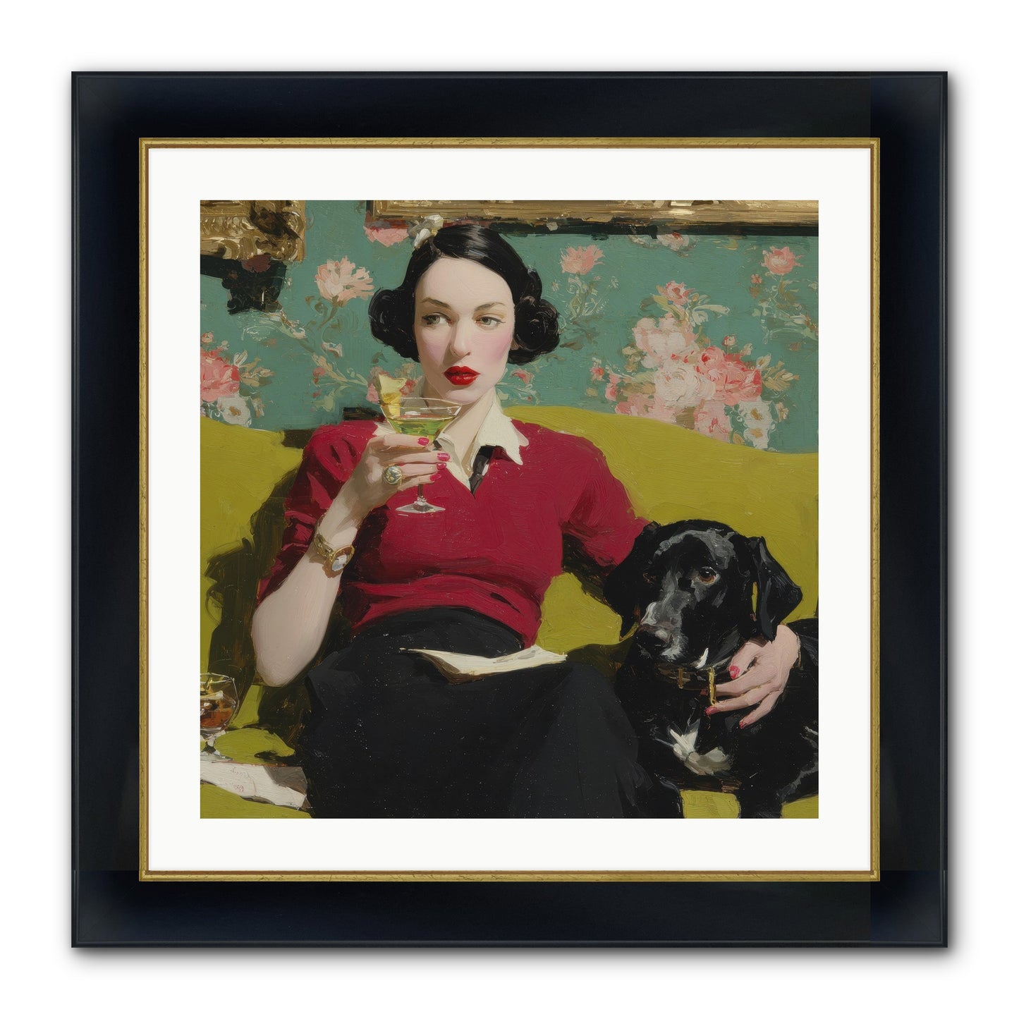 The Moth Club Manifesto Framed Print - Wide Black w/Gold 24x24