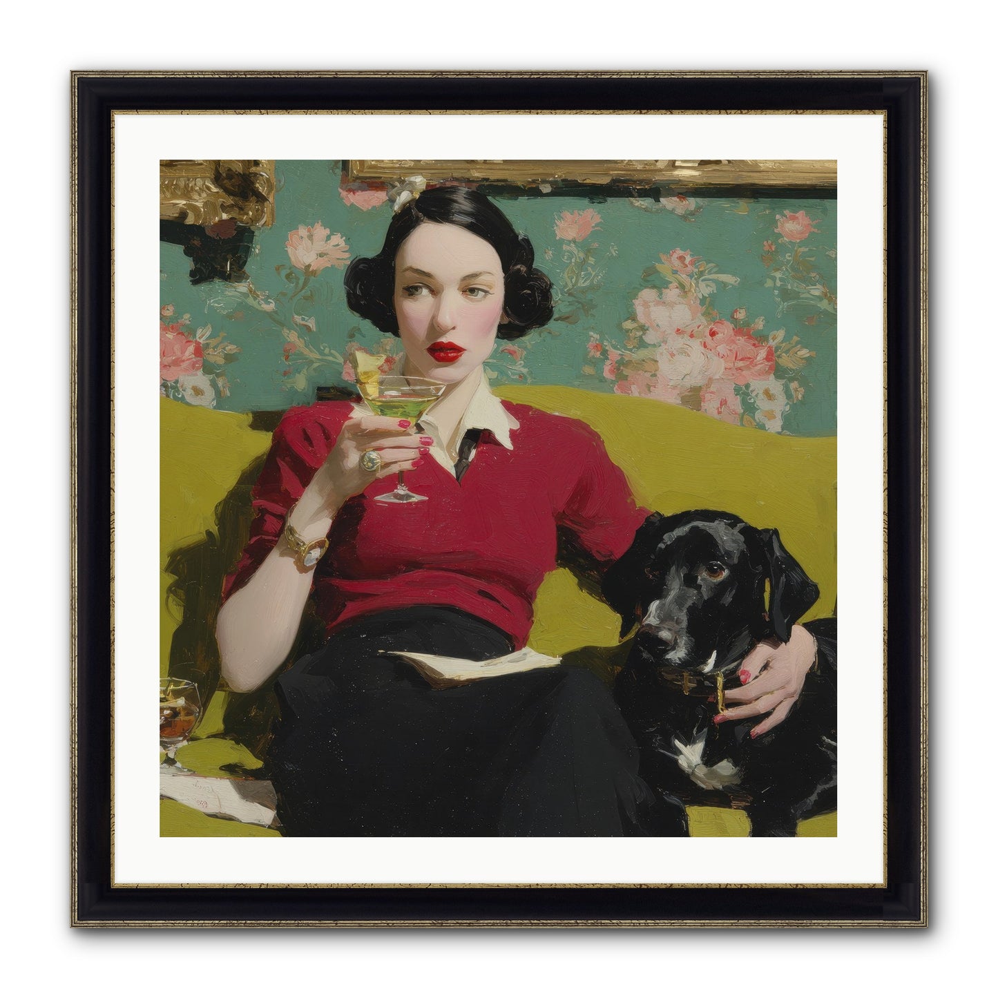The Moth Club Manifesto Framed Print - Black & Gold 30x30