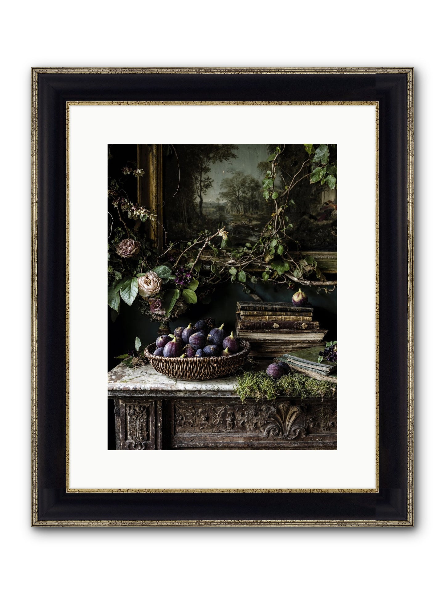 The Muted Sonnet Framed Print - Black & Gold 12x16