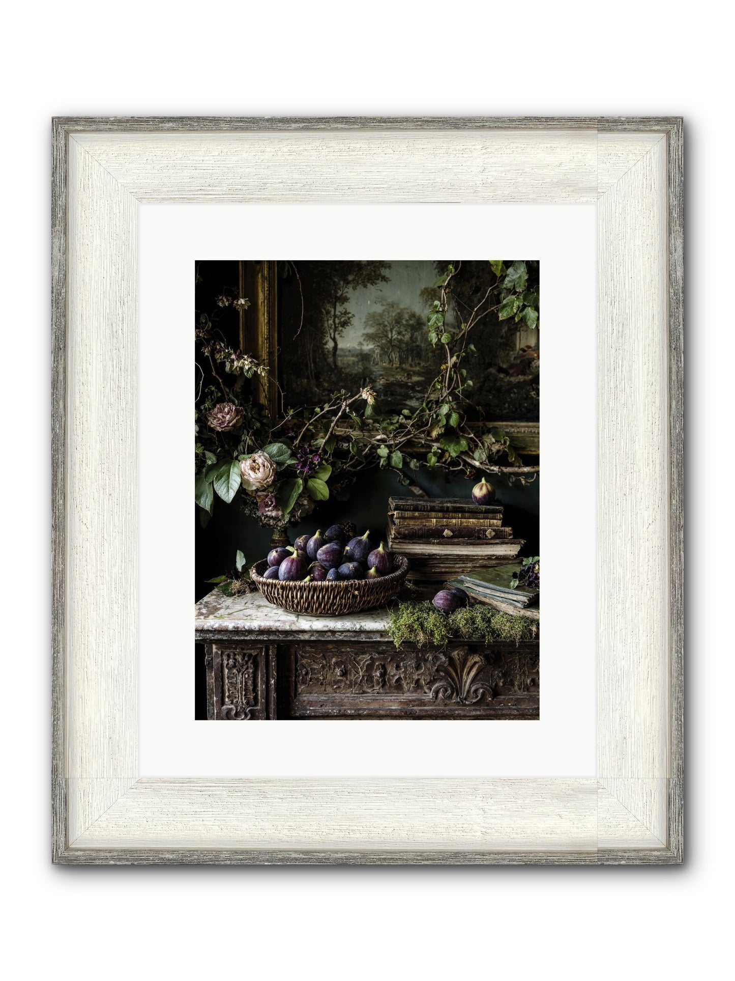The Muted Sonnet Framed Print - Driftwood White 12x16