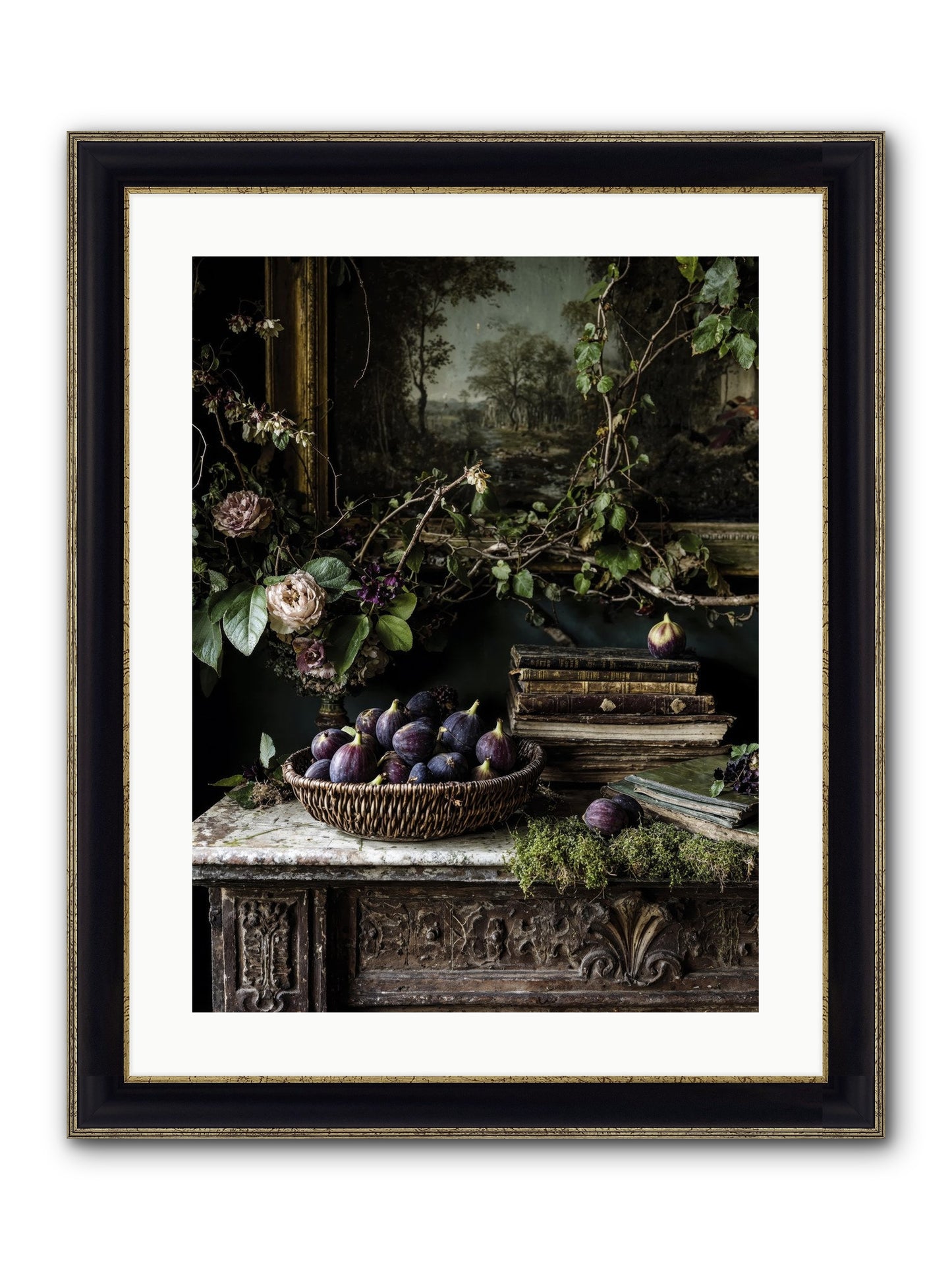 The Muted Sonnet Framed Print - Black & Gold 18x24