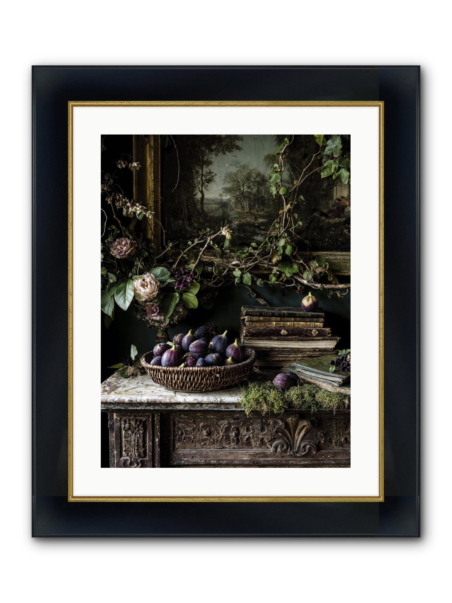 The Muted Sonnet Framed Print - Wide Black w/Gold 18x24