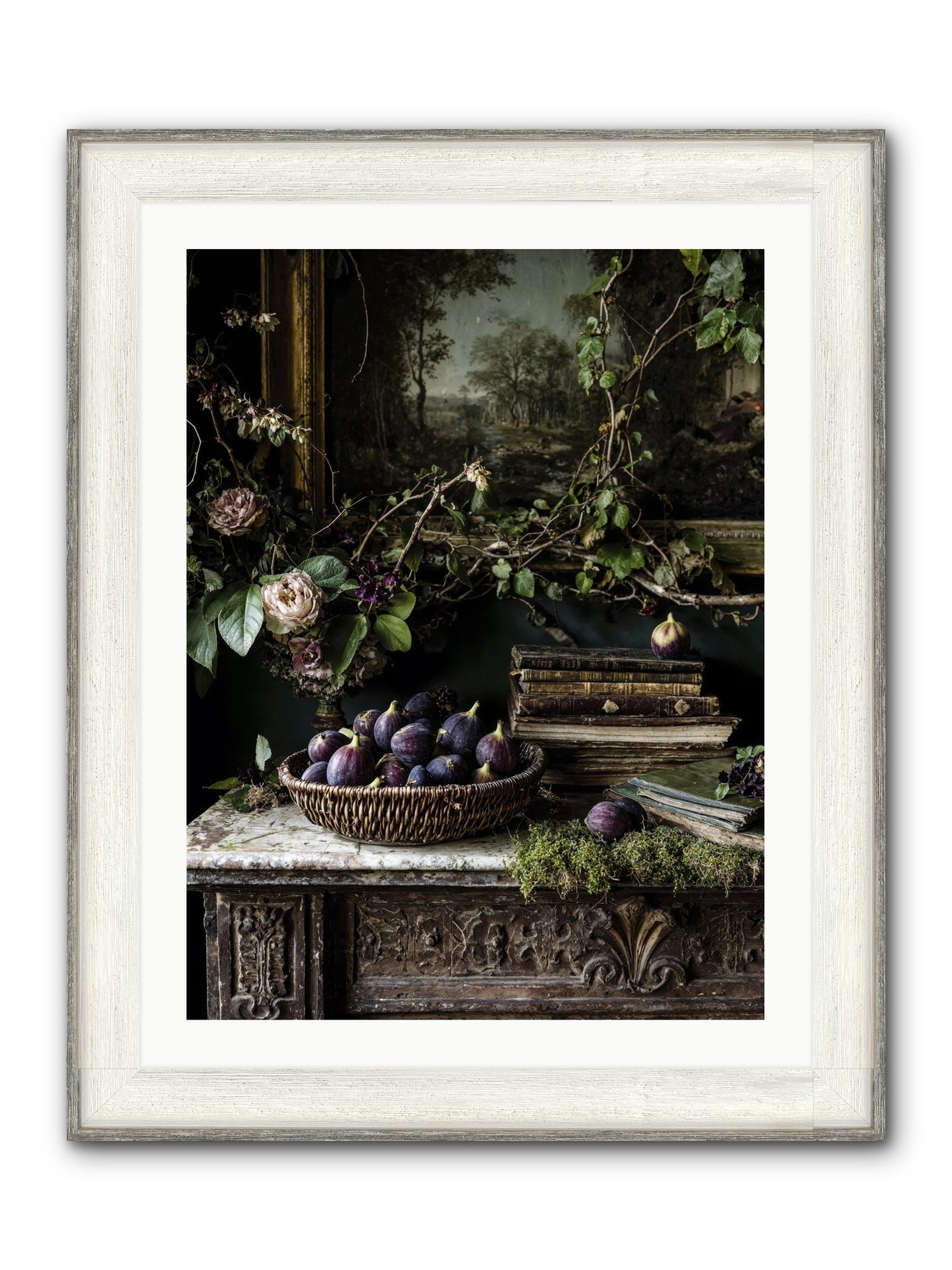 The Muted Sonnet Framed Print - Driftwood White 24x32
