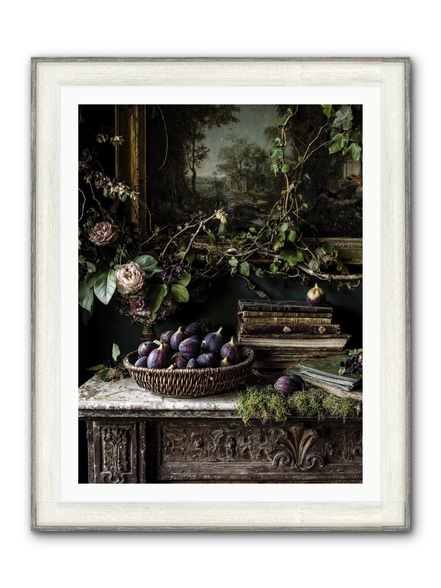 The Muted Sonnet Framed Print - Driftwood White 30x40