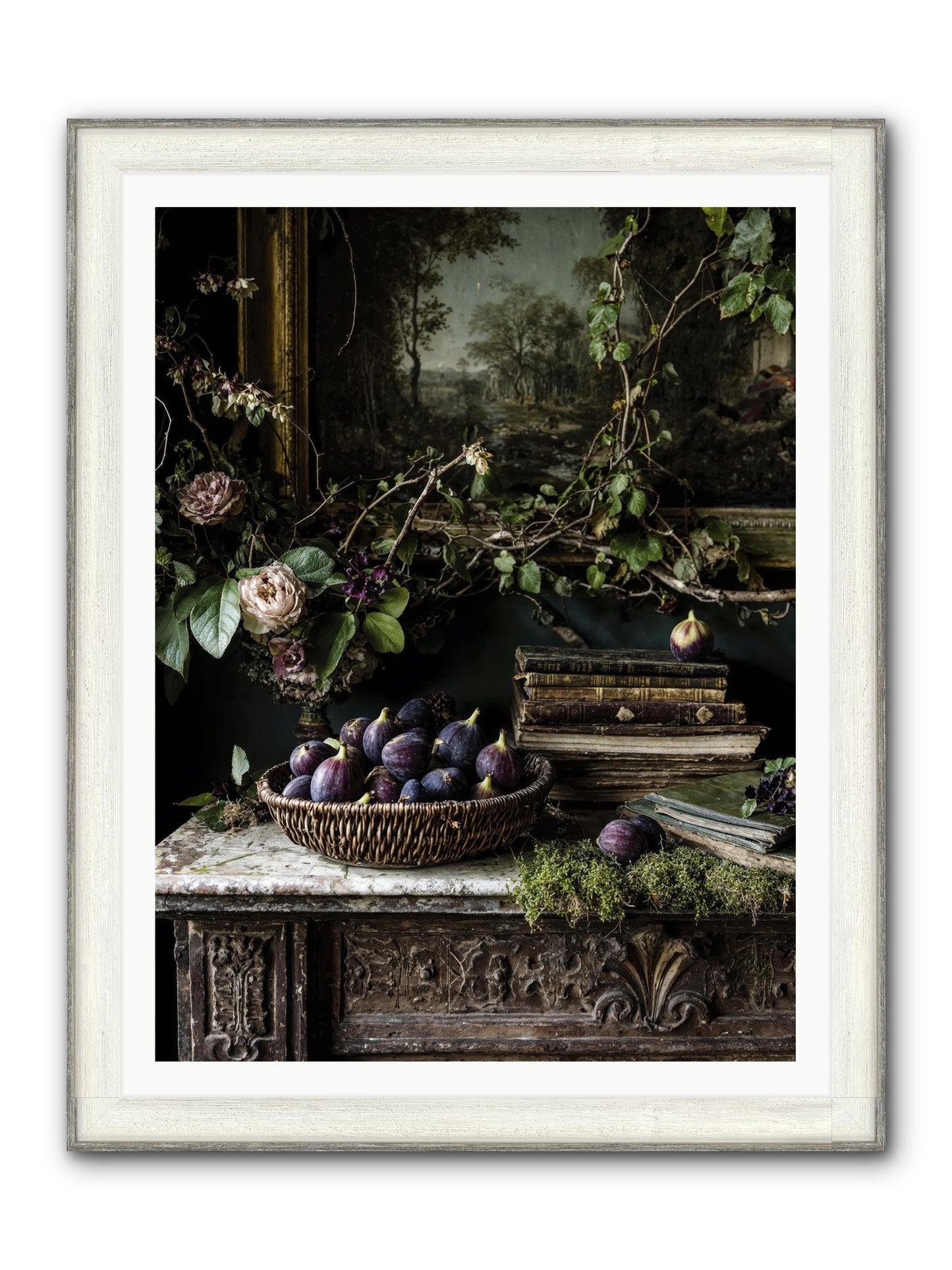 The Muted Sonnet Framed Print - Driftwood White 36x48