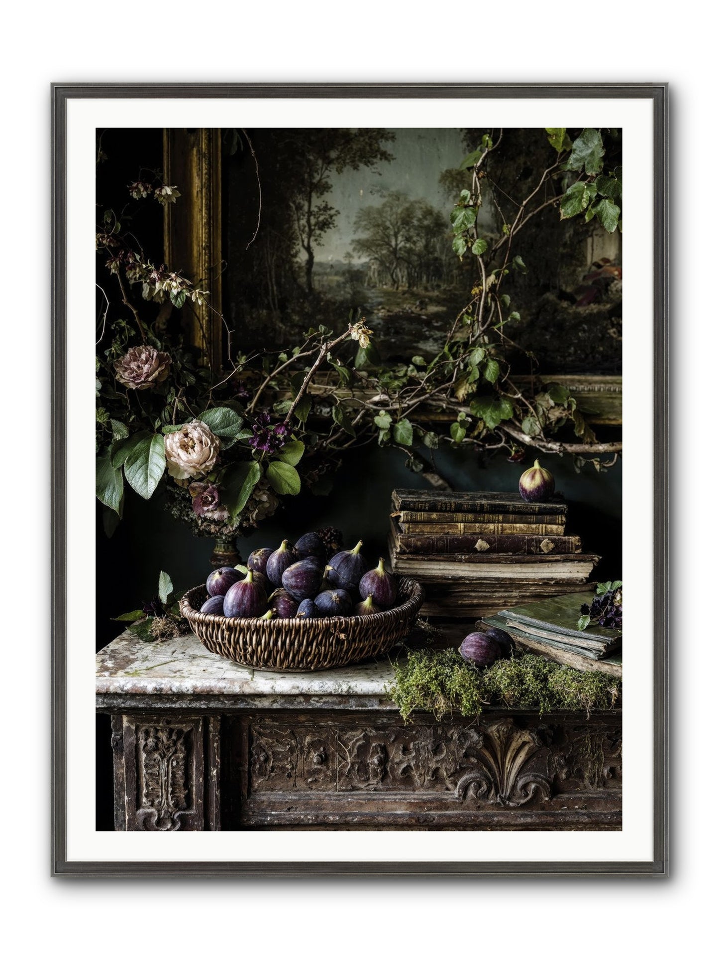 The Muted Sonnet Framed Print - Slimwoods Black/Silver 36x48