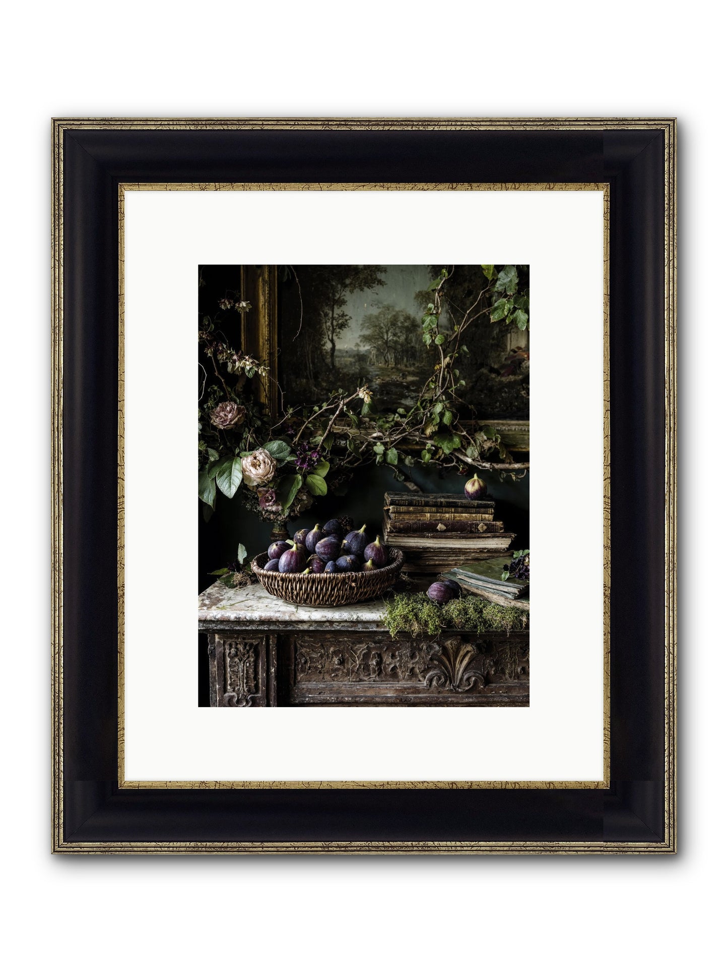 The Muted Sonnet Framed Print - Black & Gold 9x12