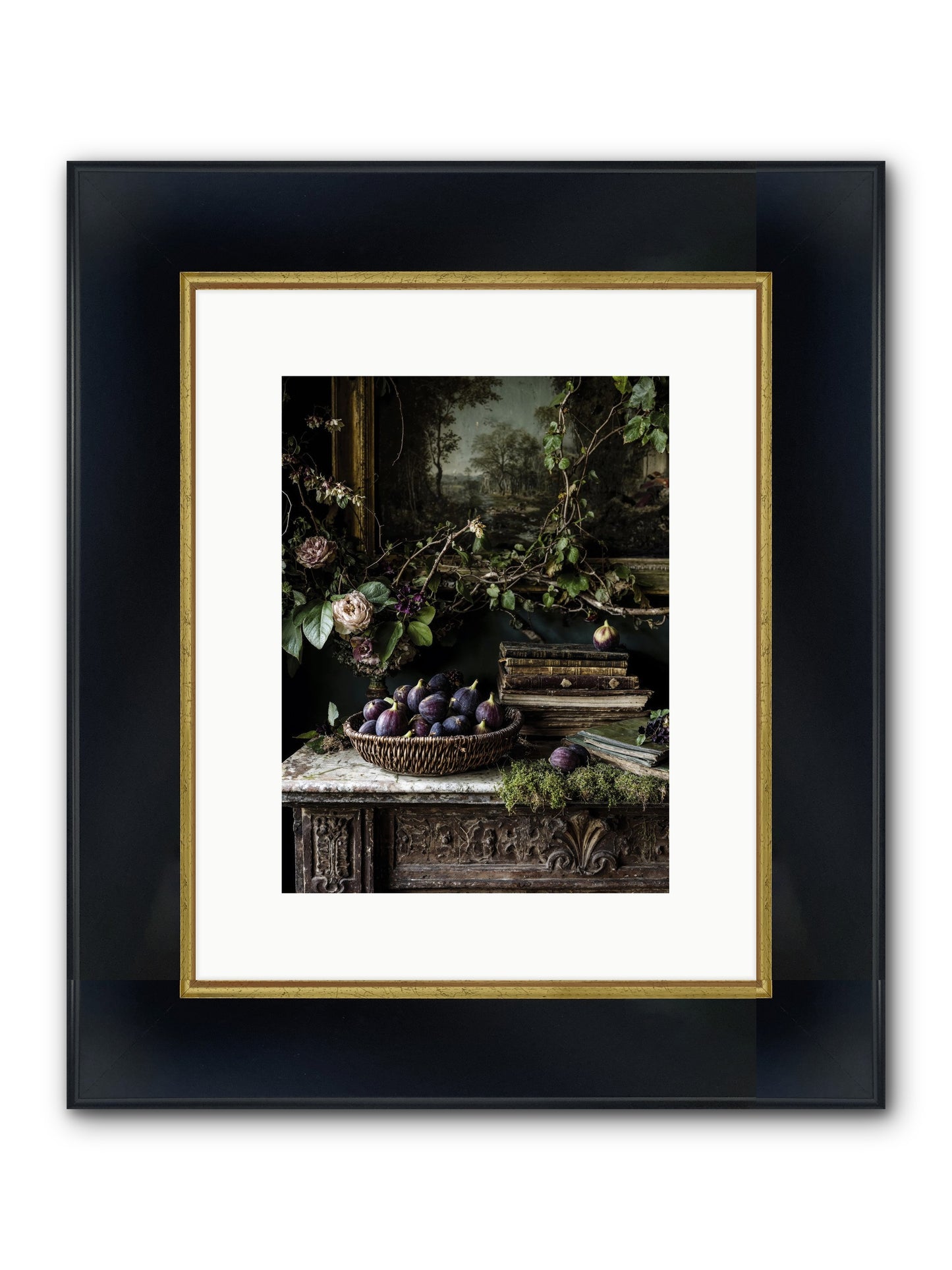 The Muted Sonnet Framed Print - Wide Black w/Gold 9x12