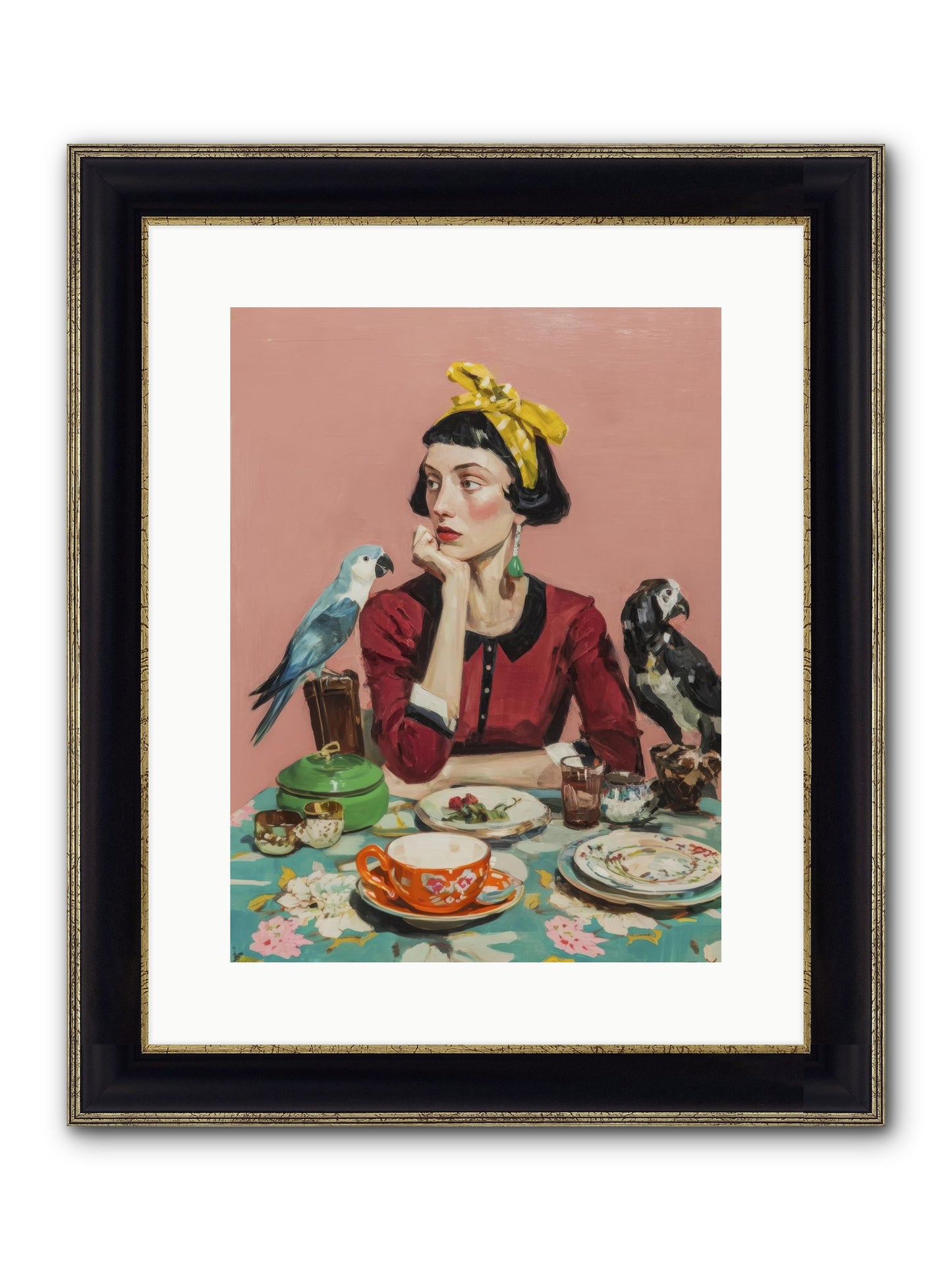 The Naturalist's Evening Ritual Framed Print - Black & Gold 12x16