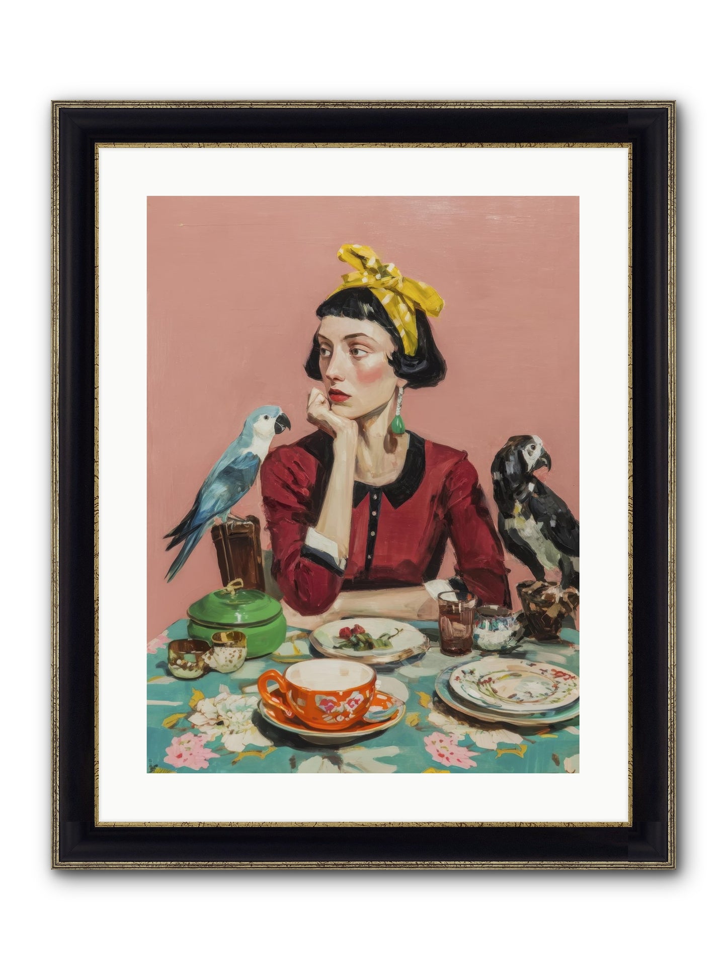 The Naturalist's Evening Ritual Framed Print - Black & Gold 18x24