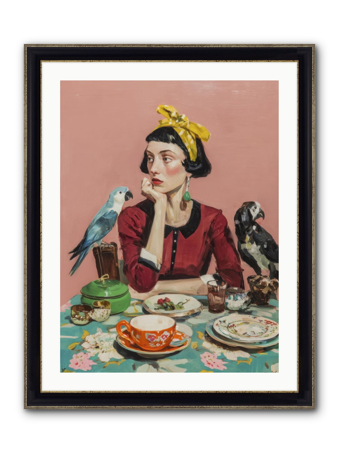 The Naturalist's Evening Ritual Framed Print - Black & Gold 24x32