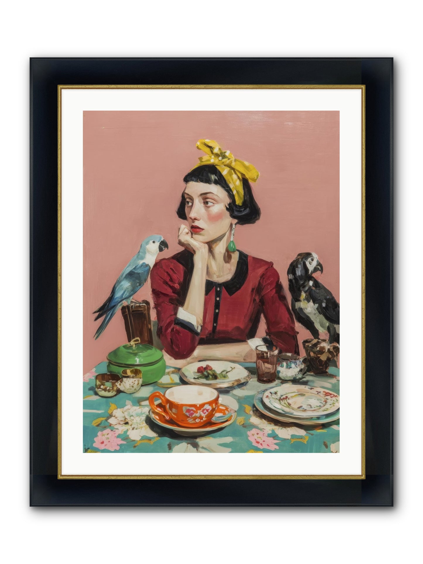 The Naturalist's Evening Ritual Framed Print - Wide Black w/Gold 24x32