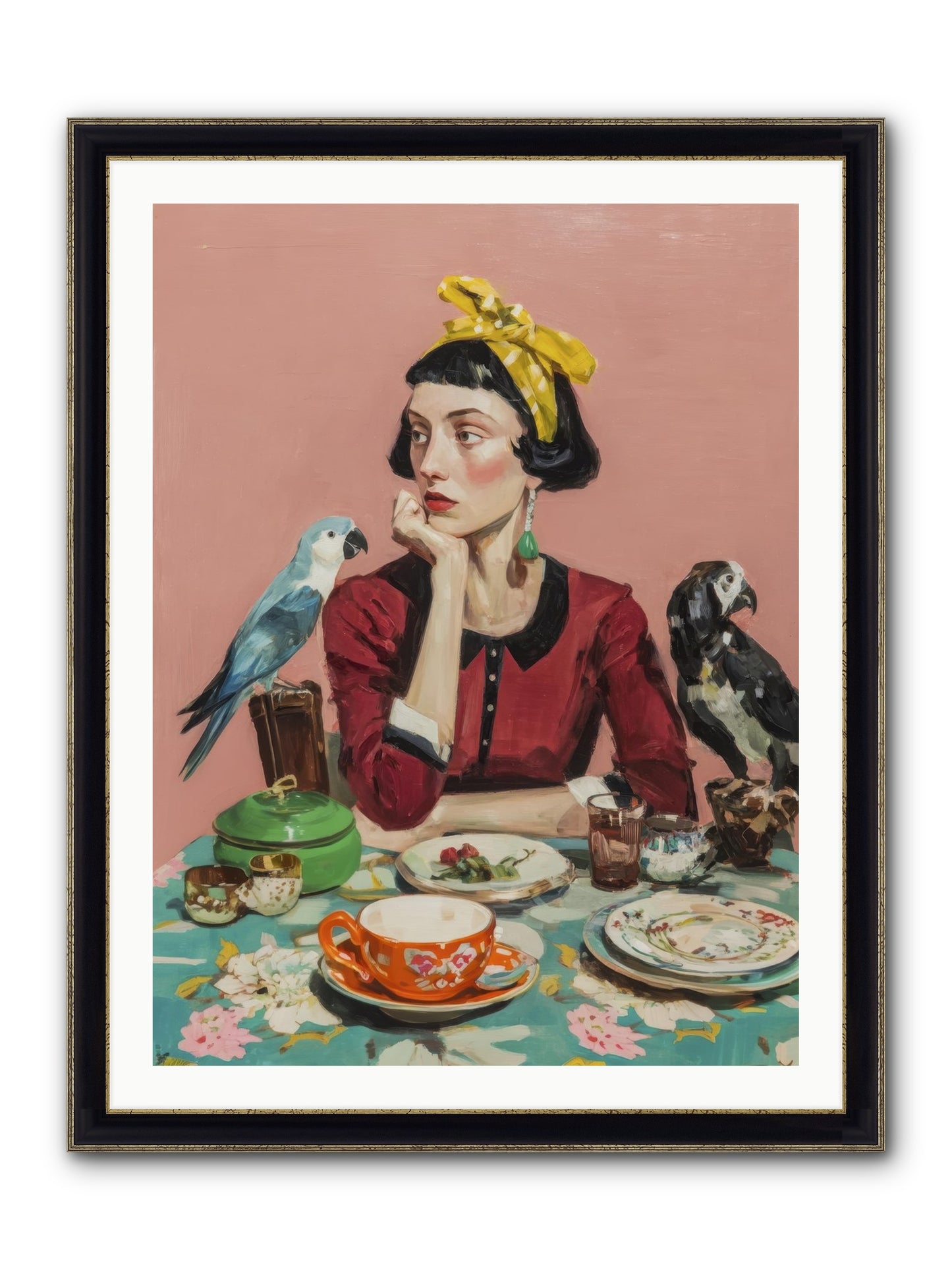 The Naturalist's Evening Ritual Framed Print - Black & Gold 30x40