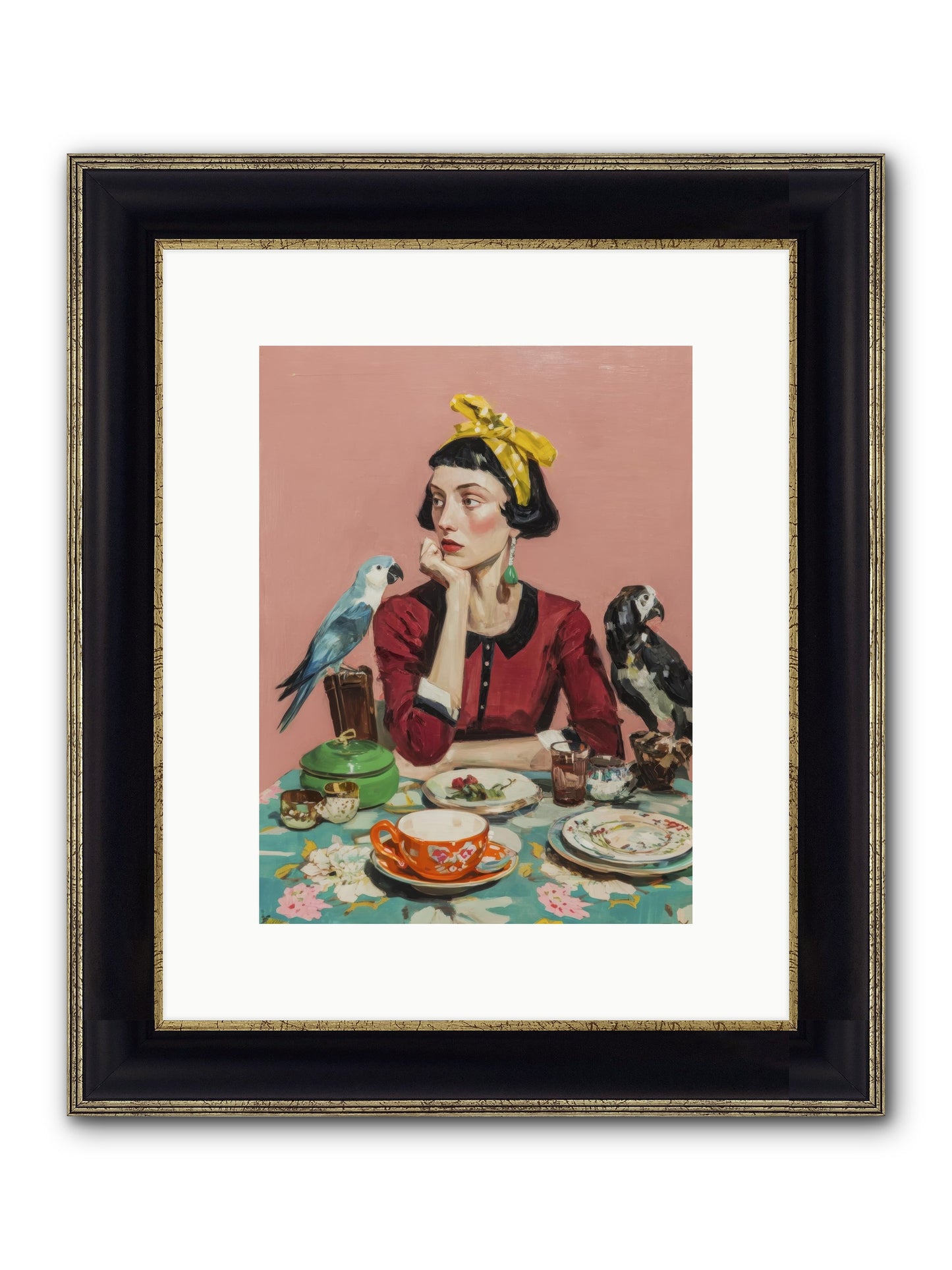 The Naturalist's Evening Ritual Framed Print - Black & Gold 9x12
