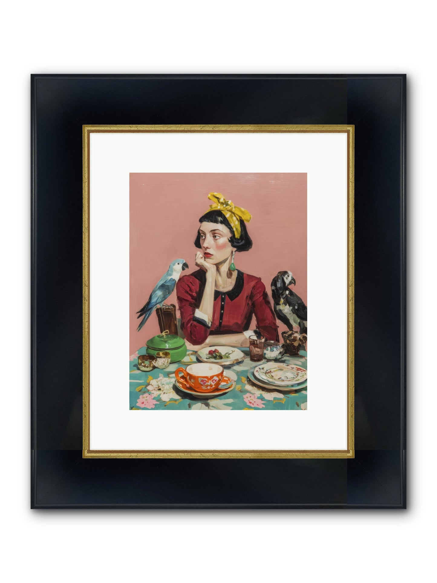 The Naturalist's Evening Ritual Framed Print - Wide Black w/Gold 9x12